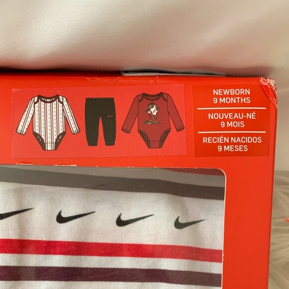 NIKE Holidays Baby 3-PIECE SET: Onesies & Pants SIZE NEWBORN-9 MONTHS - Picture 3 of 4